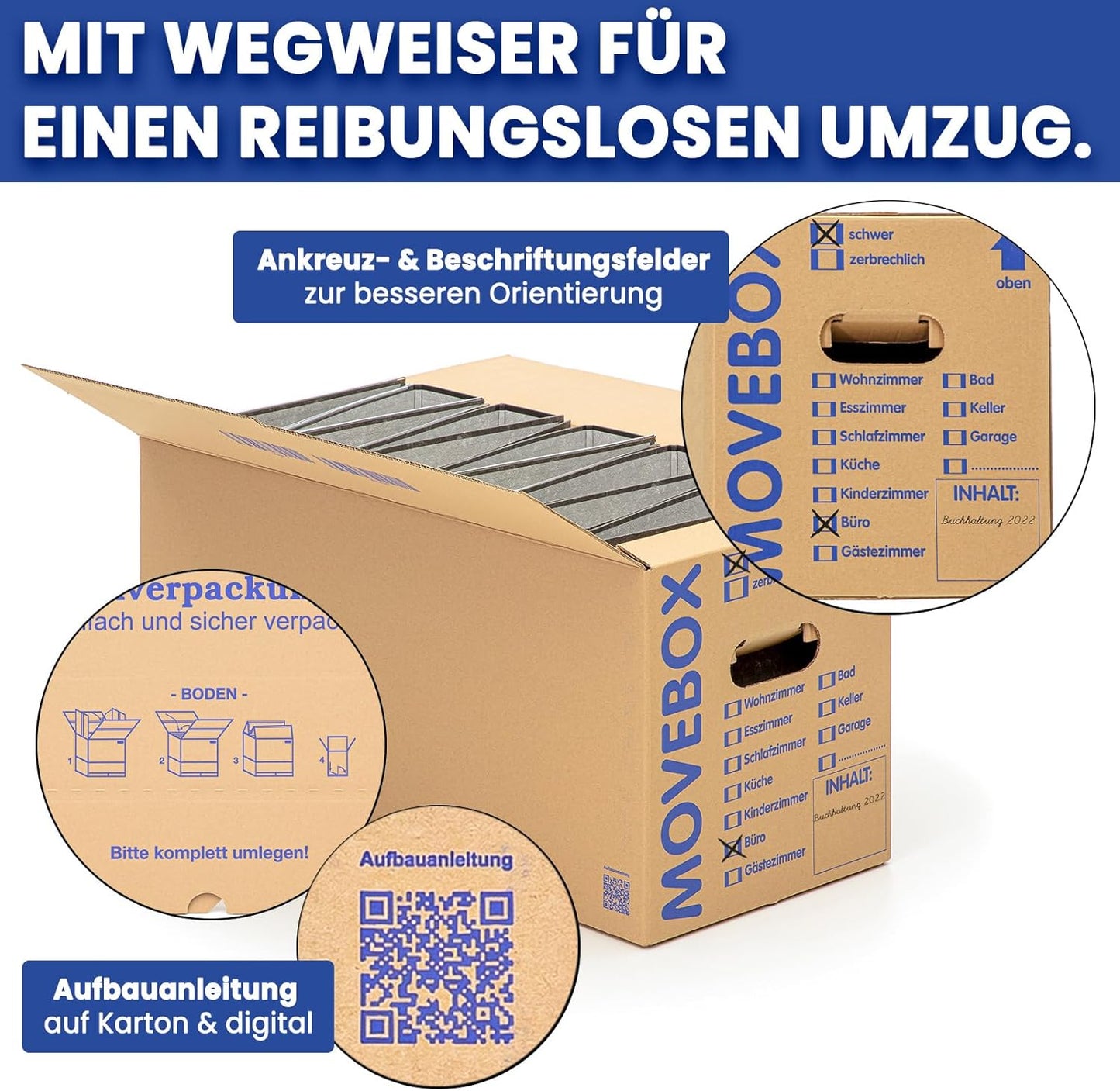 50-teiliges Umzugskartons Set Movebox, 50