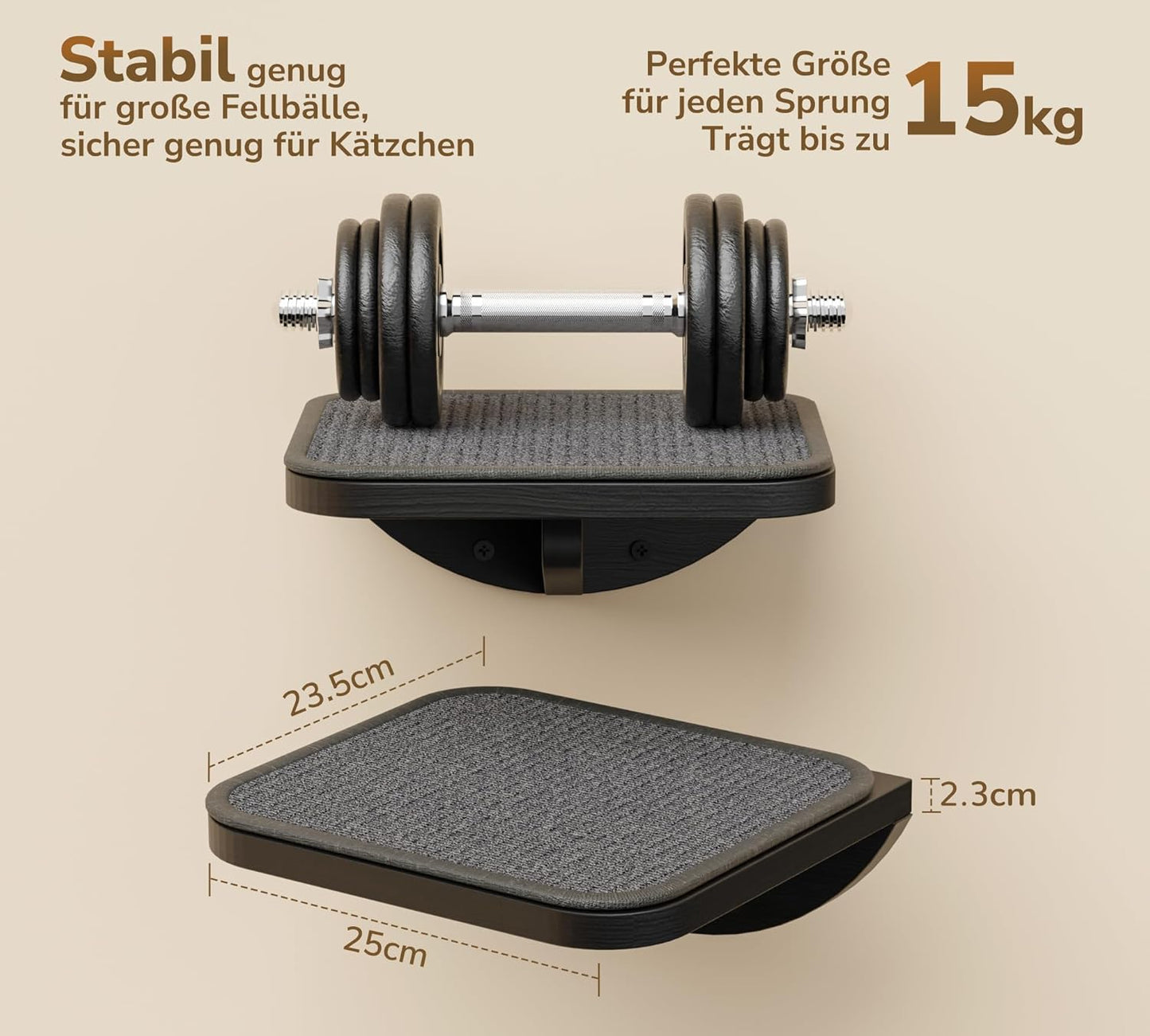 3er-Set Katzen-Kletterwand mit Treppen und Plattformen, Gray 2PC Pedal + 1PC Katze Wandregal