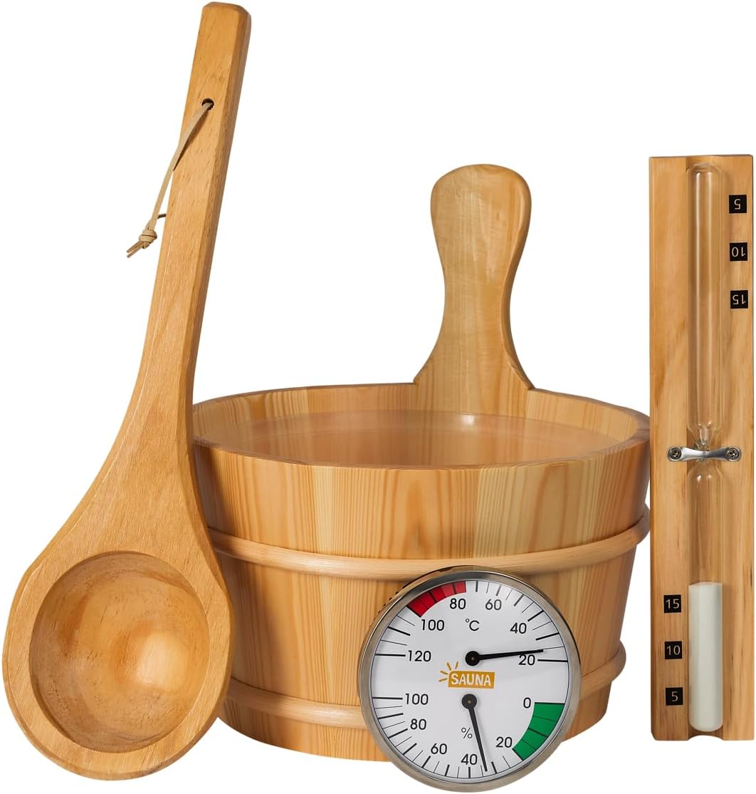 Klassisches Saunazubehör-Set (5-teilig), Komplettset