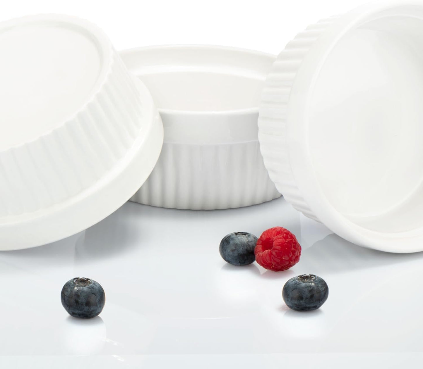 Soufflé- und Dessertförmchen, 12 Stück, weiss - 12 Stück Ø 9cm