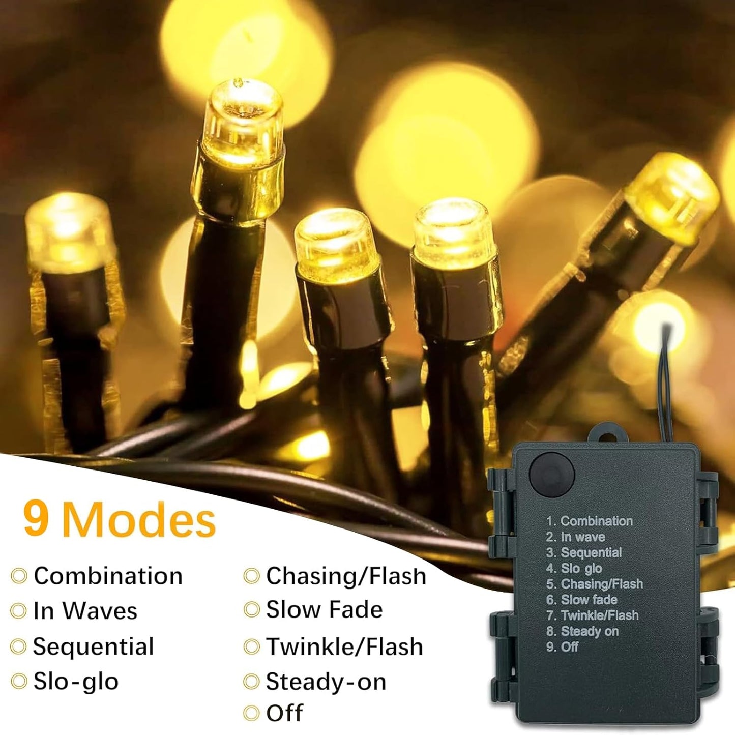 LED-Lichterkette, 100leds 10m, Warmweiss