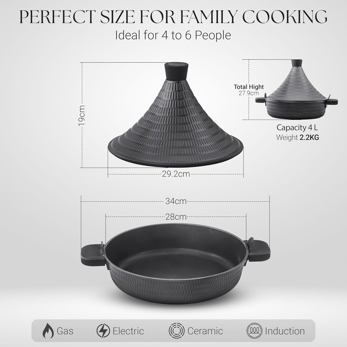 Aluminium Tajine 28cm, kratzfest & langlebig