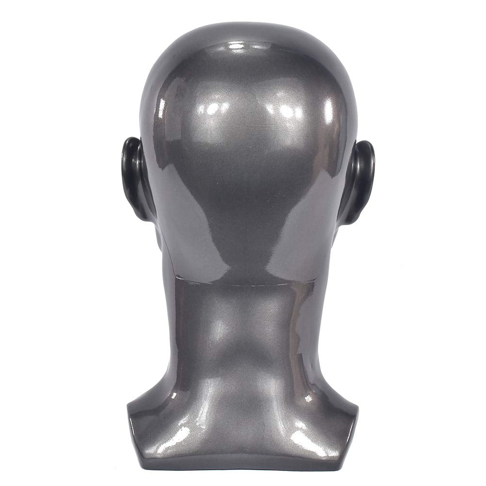 Männlicher Schaufensterpuppenkopf, Helles Schwarz PVC