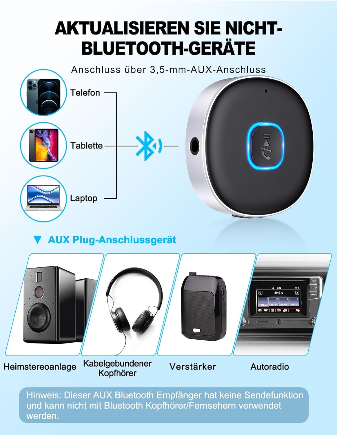 AUX Bluetooth Adapter Auto mit Dual Verbindung