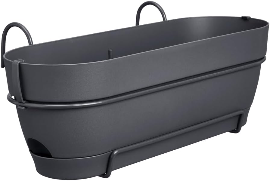 Vibia Campana Balkonkasten mit Wasserreservoir, Anthracite 50 cm
