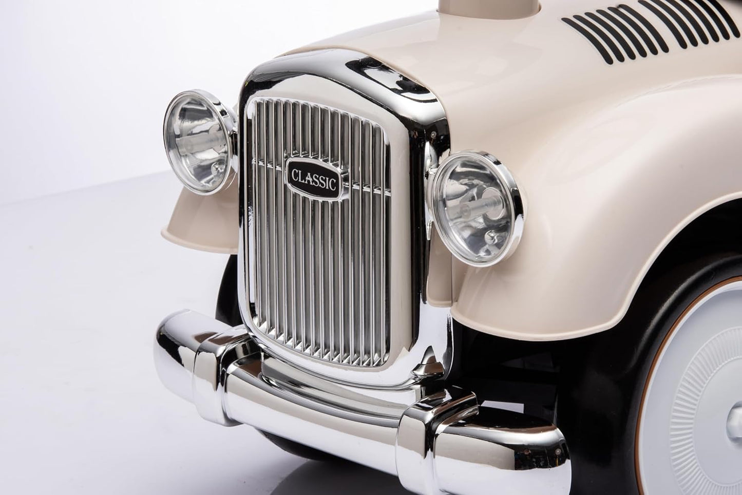 Retro-Rutschauto Classic mit Hupe, Elfenbein