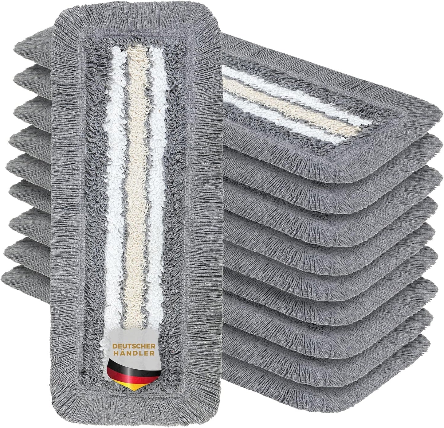 10-teiliges Wischmopp-Bezüge Set (40 cm), 40 cm Hospital Grau