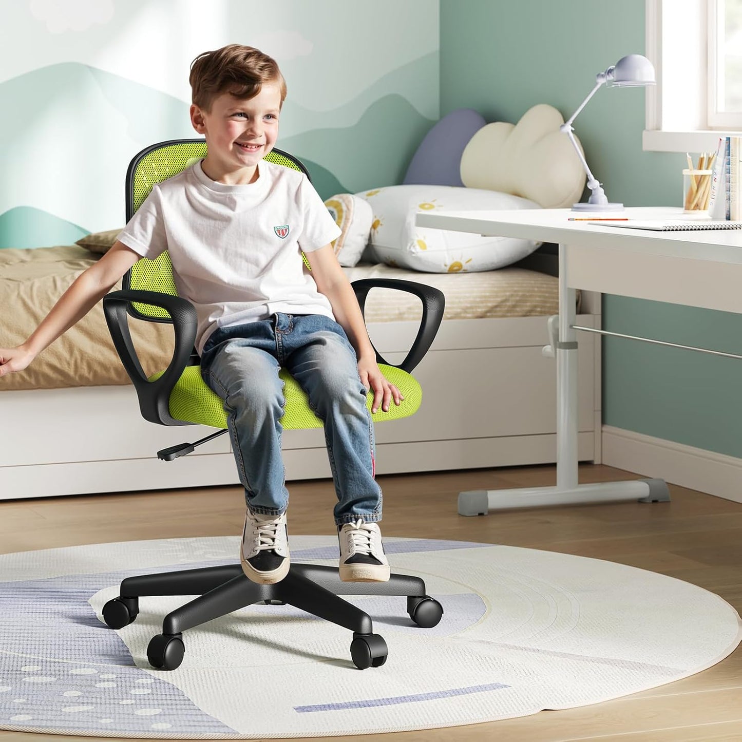 Ergonomischer Kinderschreibtischstuhl, Grün