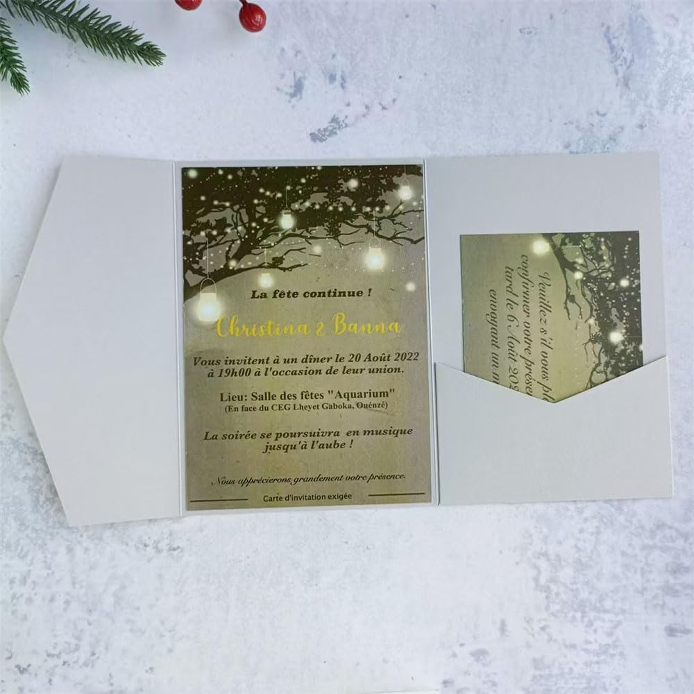 Hochzeitseinladungen (25 Stück), Silber
