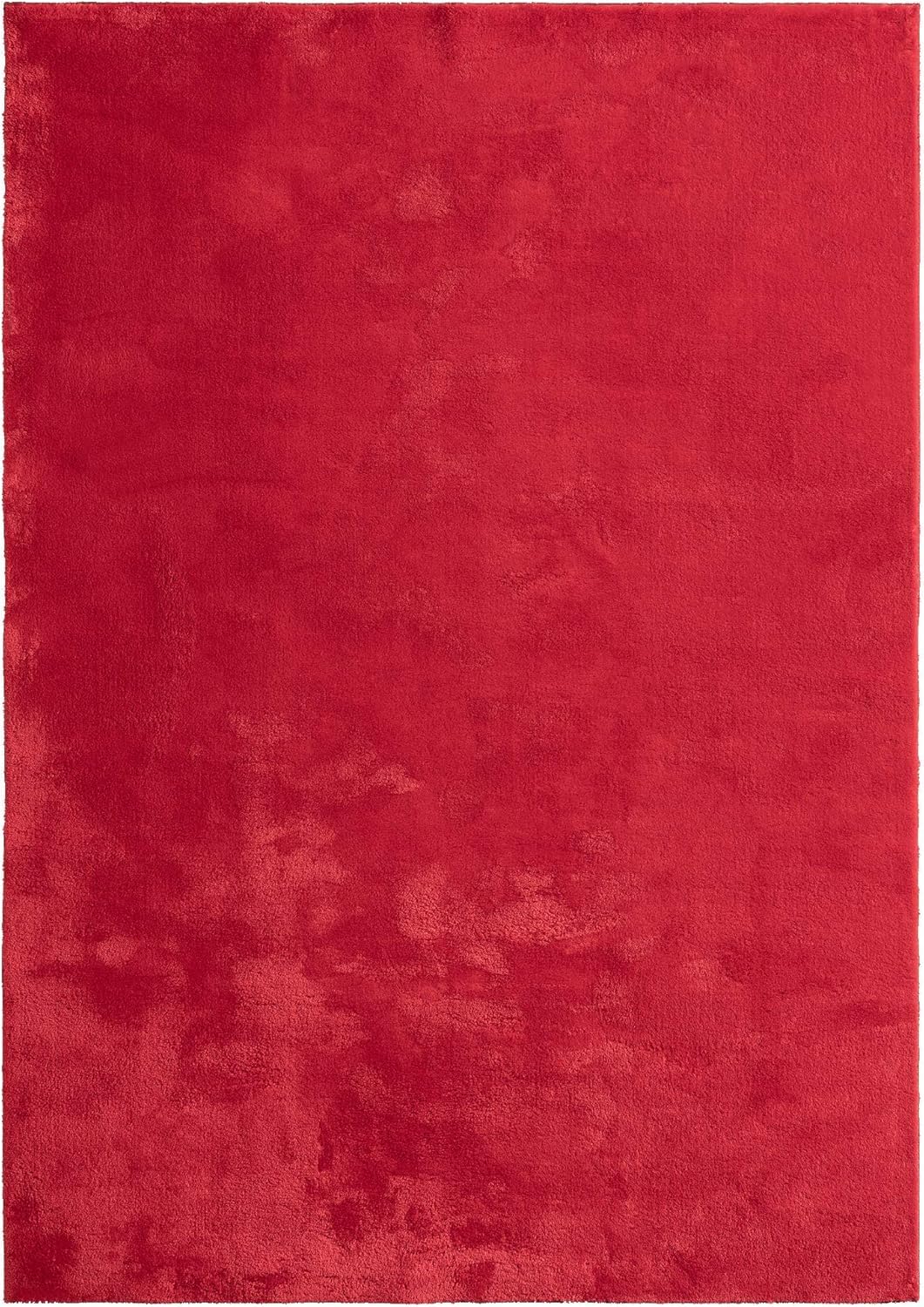 Relax Badezimmerteppich, rutschfest, flauschig und waschbar, 80 x 150 cm Rot