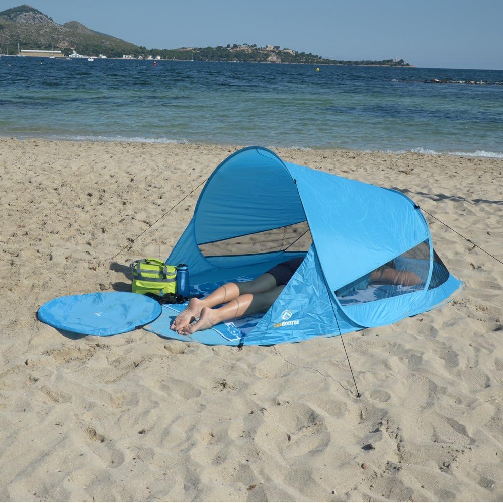 Pop-up Strandmuschel Zack II mit UV-Schutz, Blau