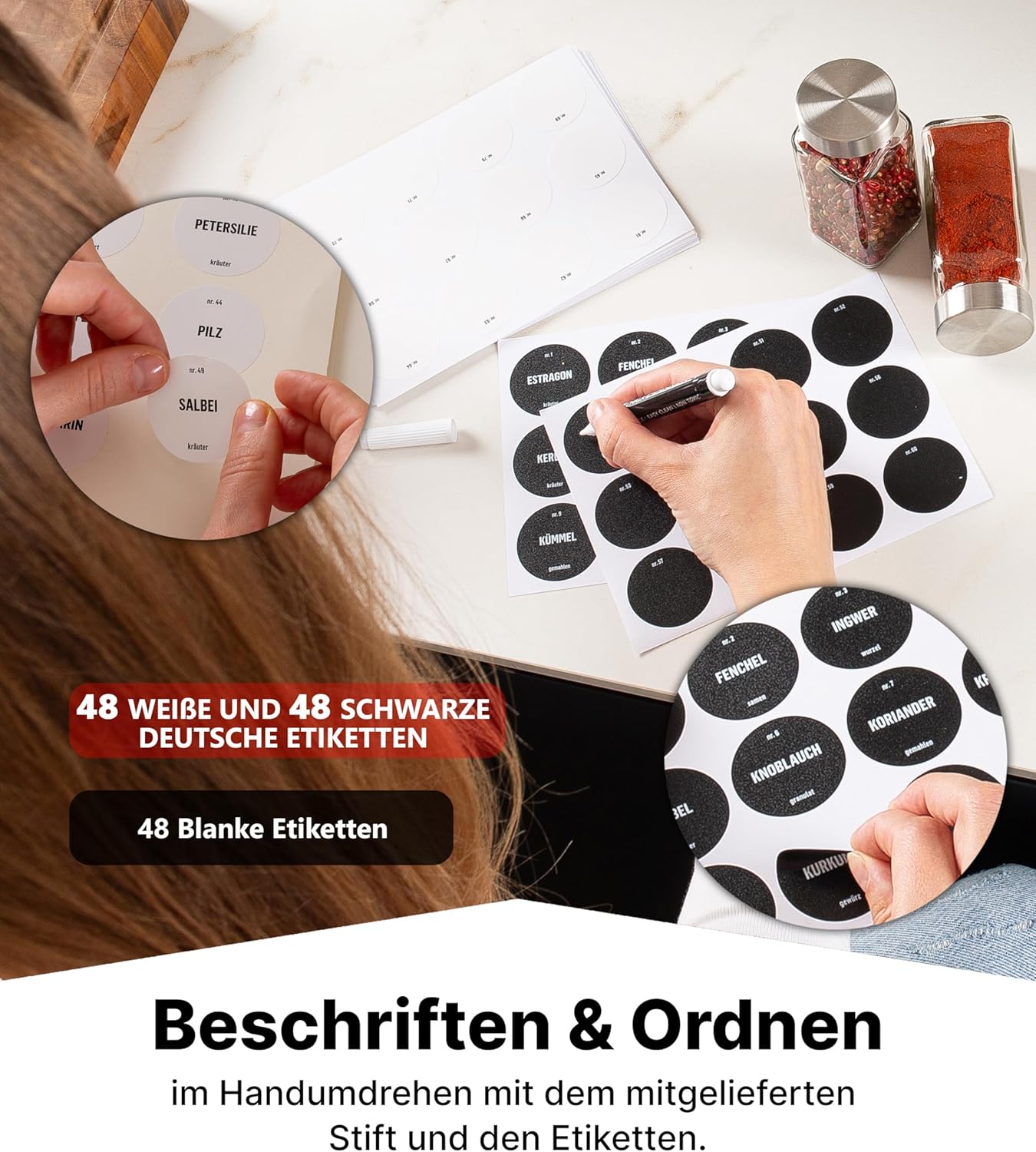 Gewürzregal mit Gewürzgläsern, Chrom, Deckel Edelstahl