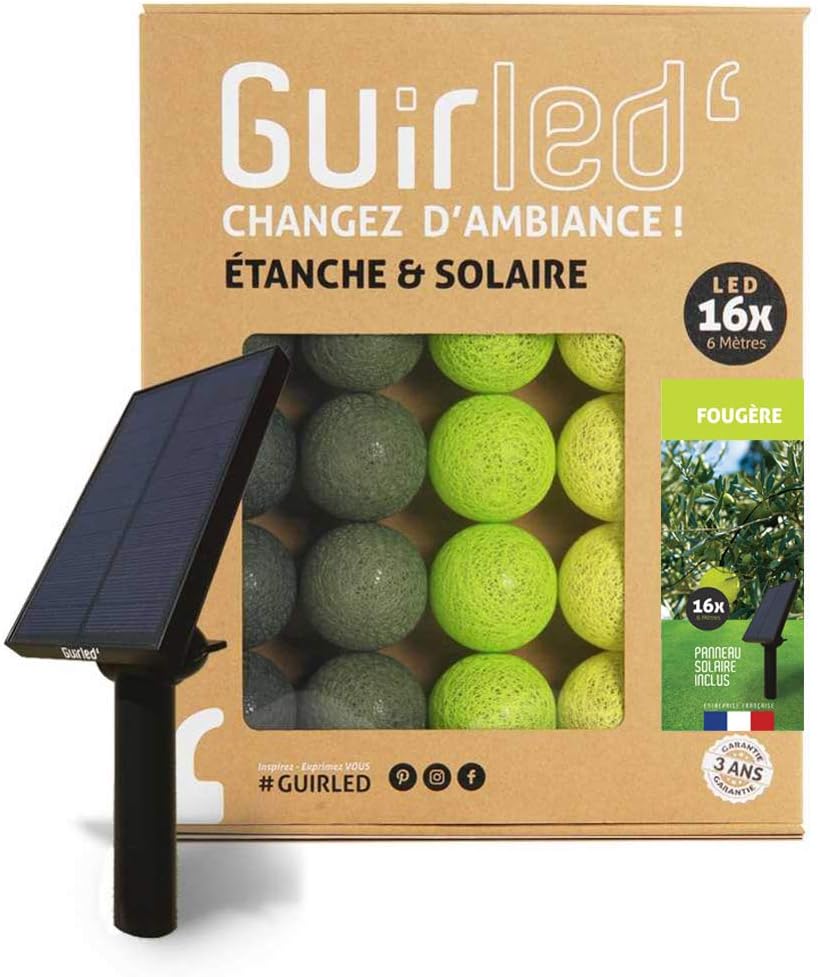 Aussengirlande mit Lichtkugeln, Farn ; 16 Kugeln