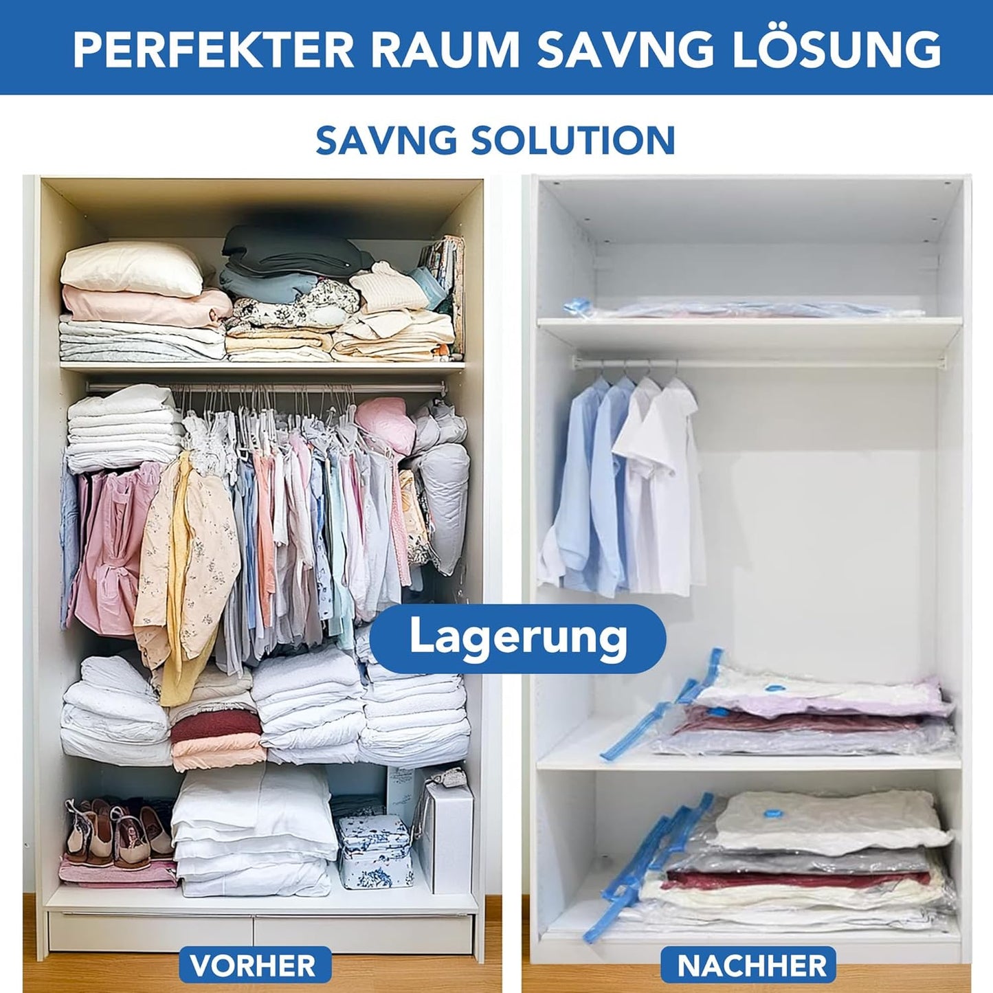 Vakuumbeutel für Kleidung (8 Stück)
