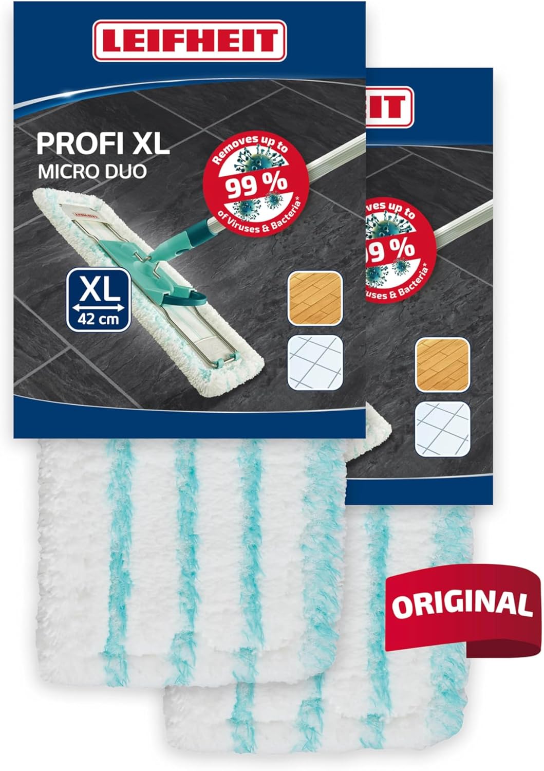 2er-Set Wischbezug für Bodenwischer Profi XL Micro Duo