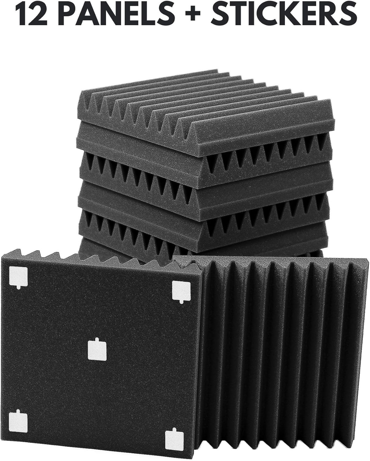 12-teiliges Akustikpaneele-Set, 30x30x5 cm / 12 Stück