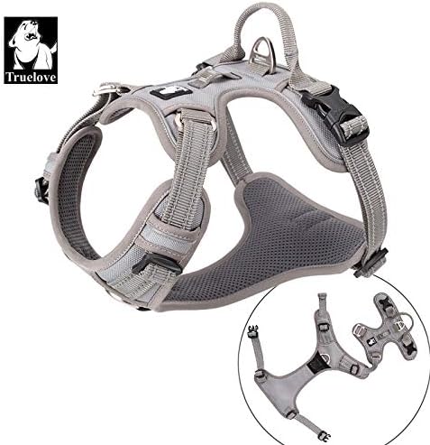 No-Pull Hundegeschirr, verstellbar und reflektierend, M Gray