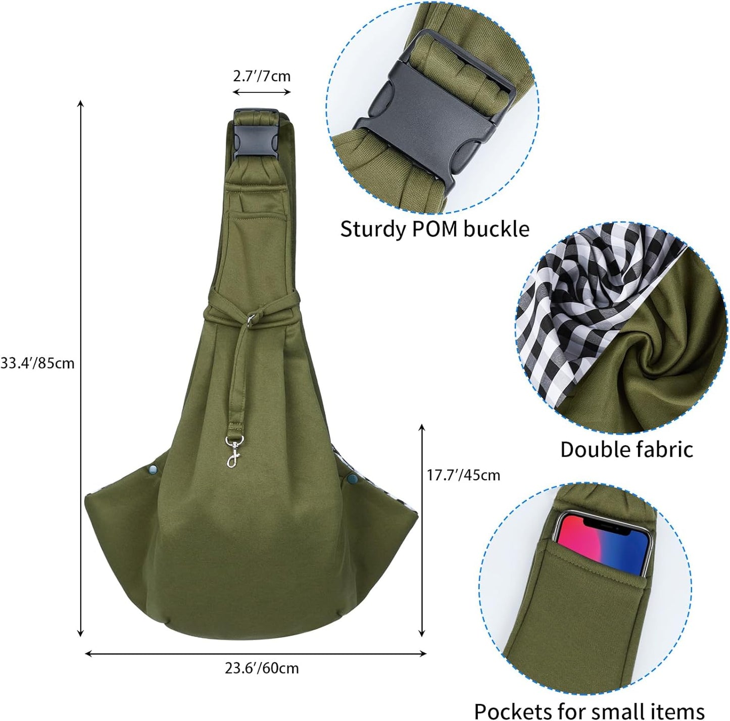 Hundetragetasche Crossbody bis 7.5 kg, Grün