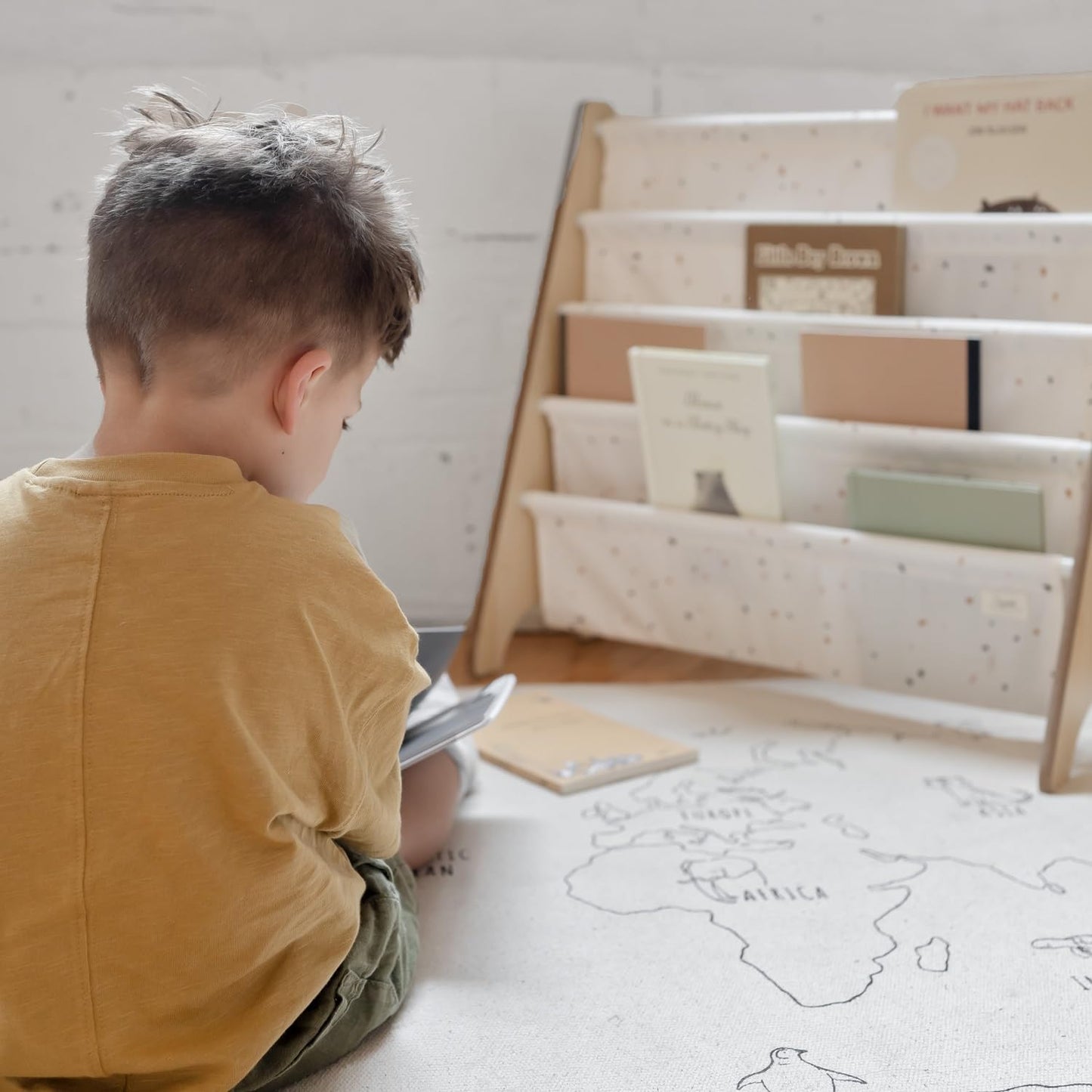 Kinder Bücherregal, Terrazzo Creme