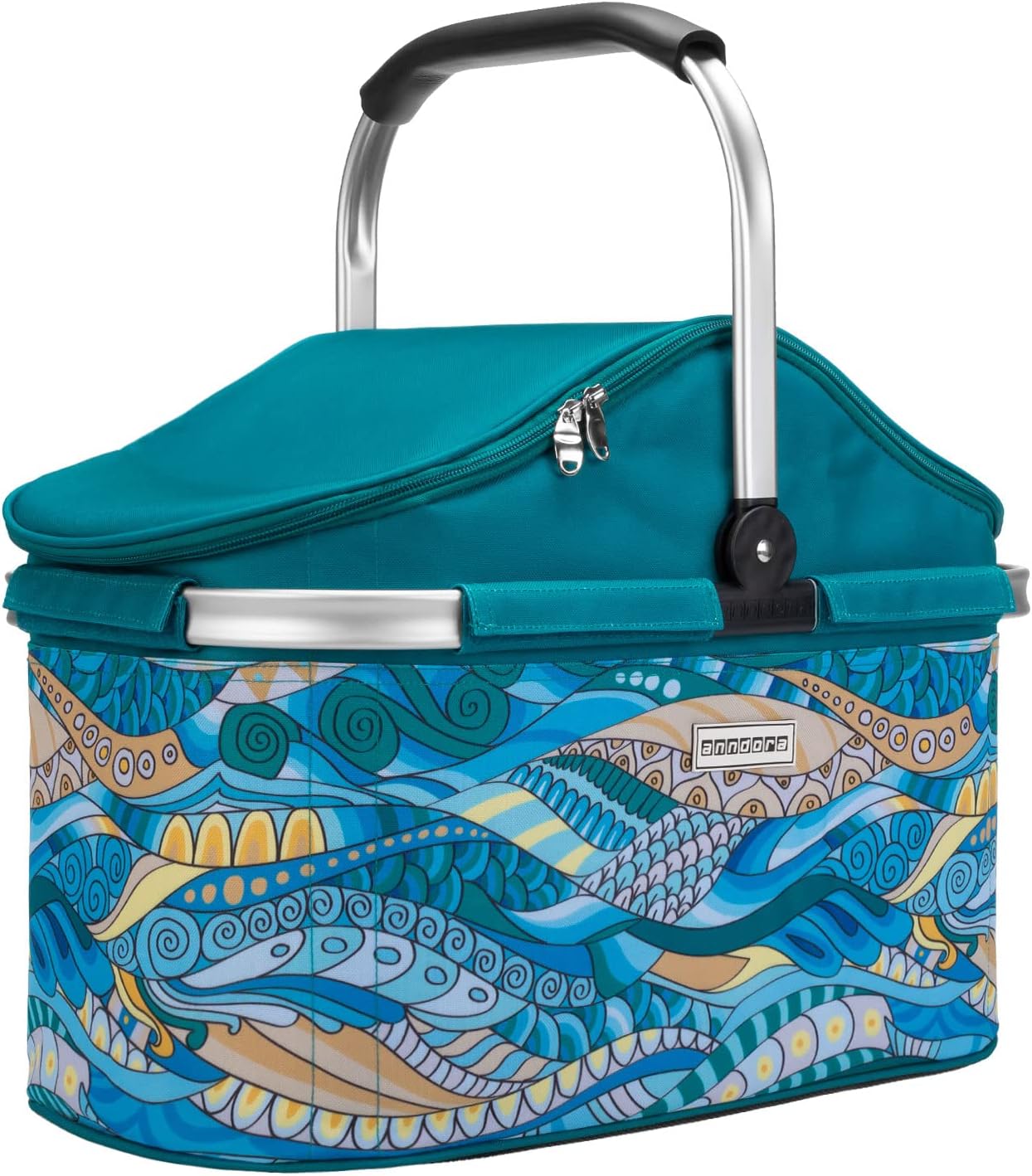 Isolier-Einkaufskorb für Picknick, Iso: Ocean Türkis