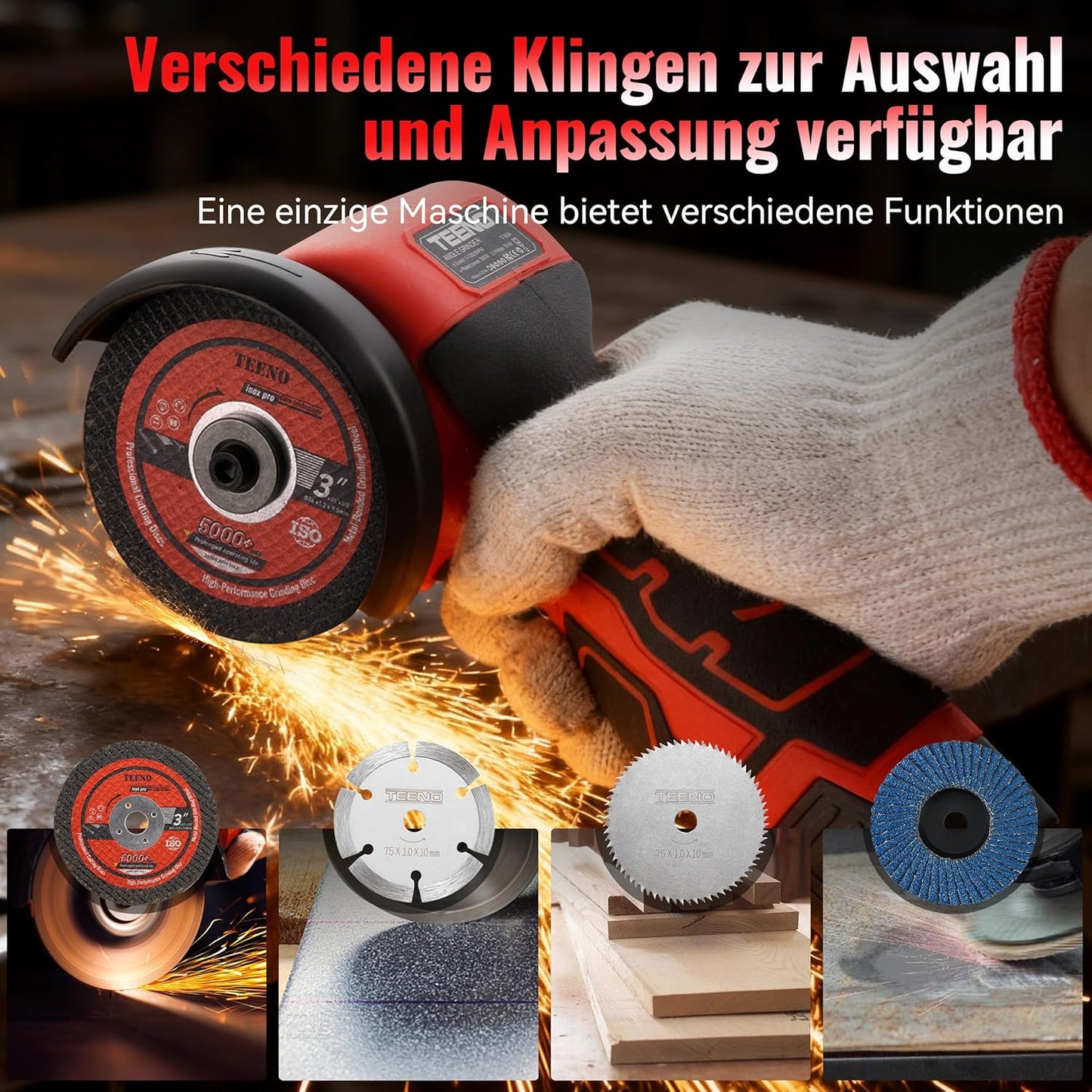 Akku-Schlagbohrschrauber & Winkelschleifer Set, Winkelschleifer+Bohrmaschine