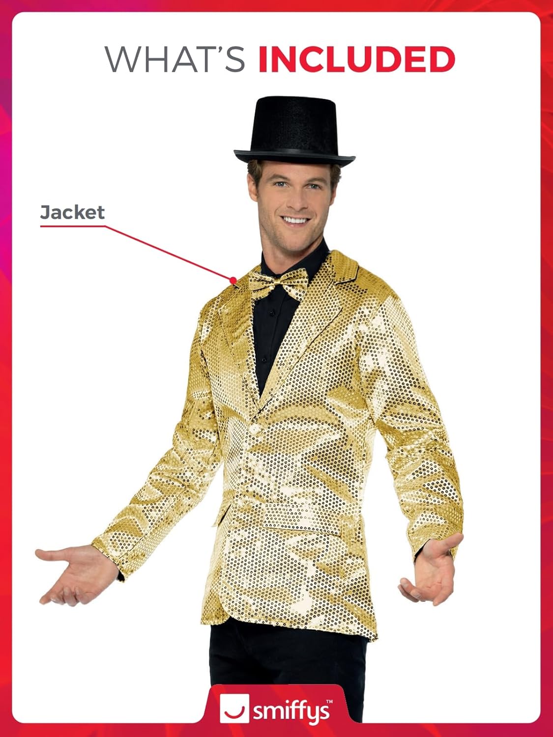 Herren Paillettenjacke, M Gold