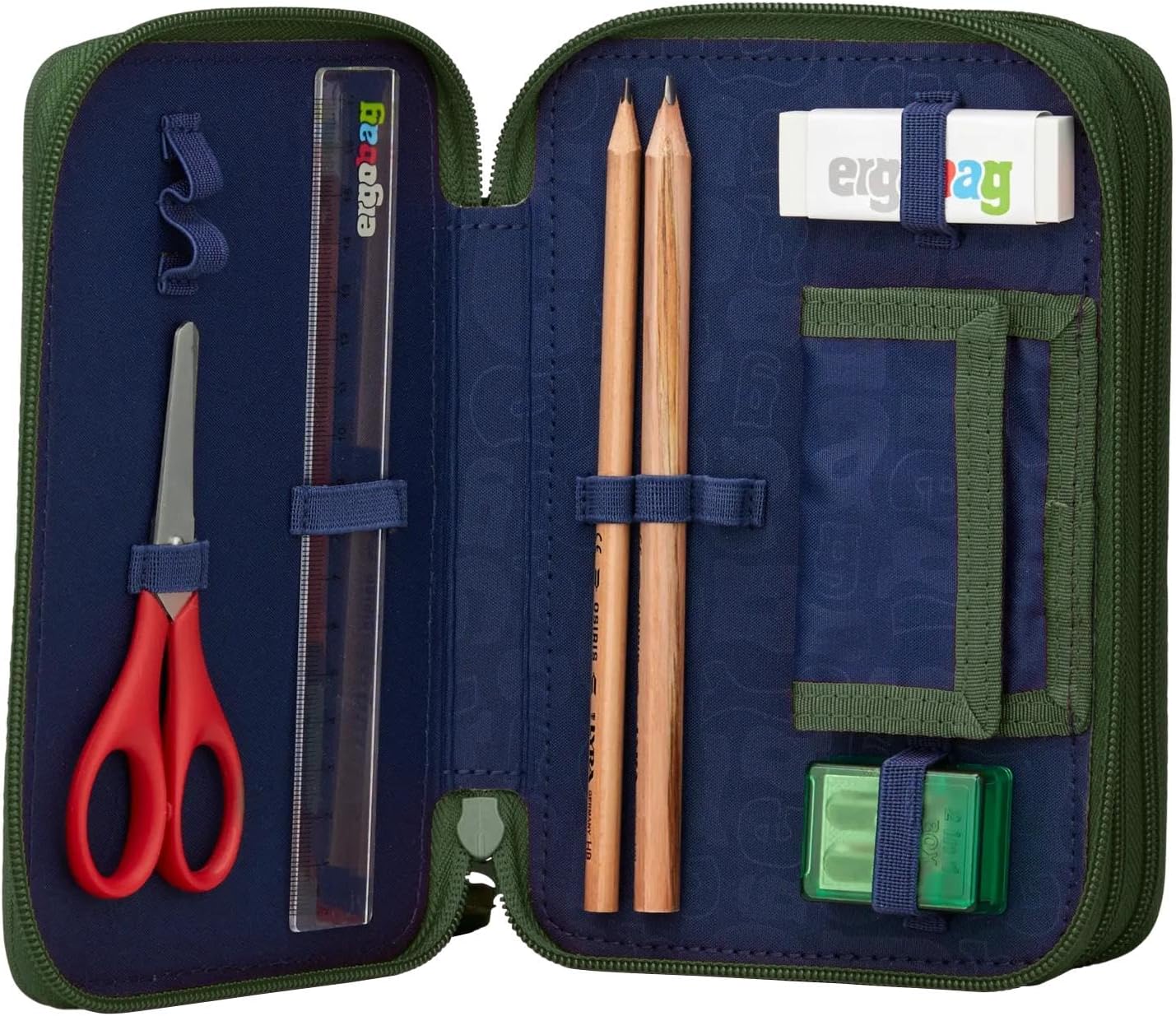 Maxi Mäppchen Set mit Stiften und Zubehör (40-teilig), Exbärdition - Olive Einheitsgrösse