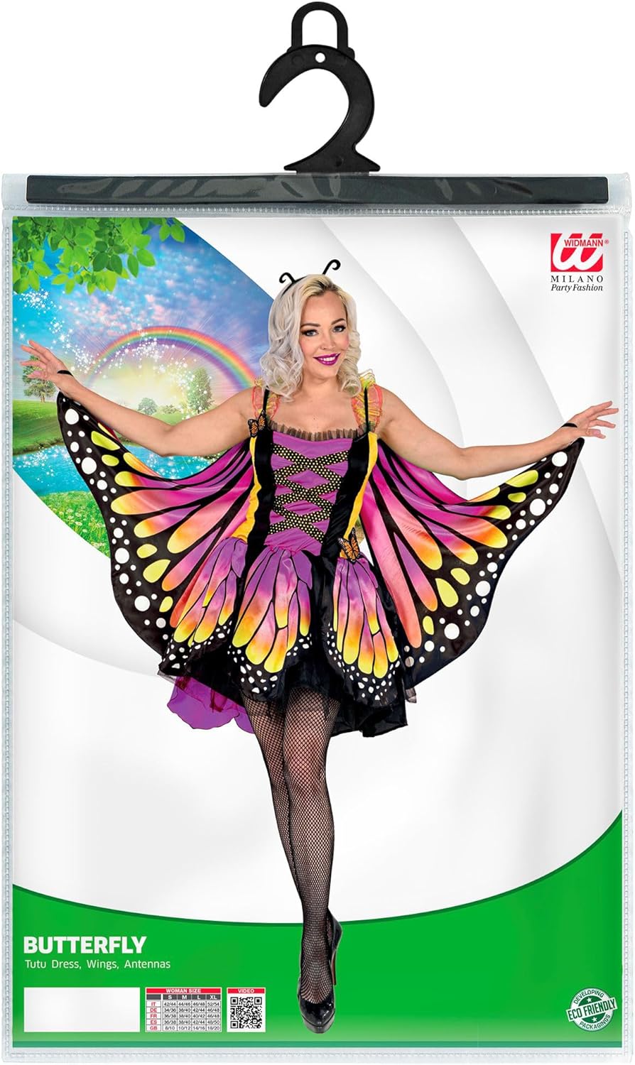 Kostüm Schmetterling mit Tutu und Flügeln, XS Rosa