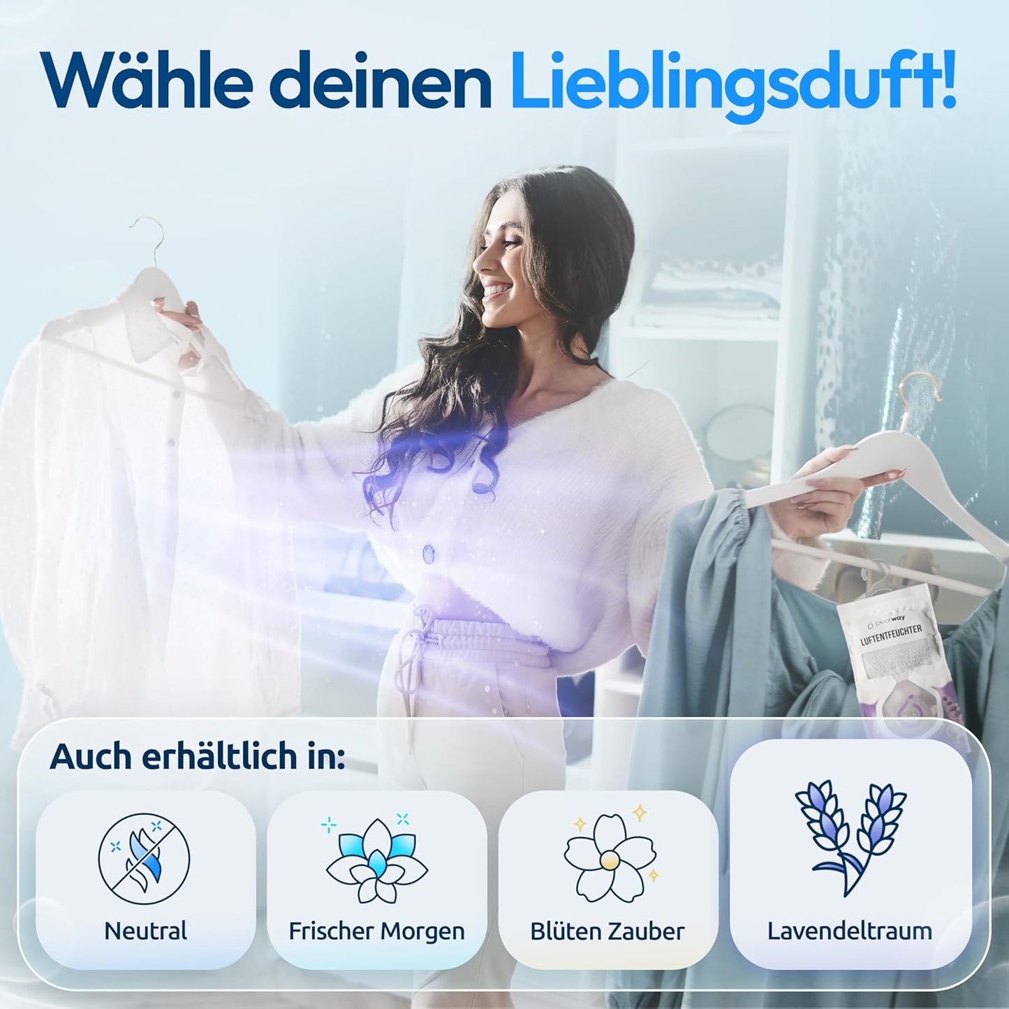 10 Stück Luftentfeuchter Beutel XL - Lavendeltraum, 10x 250g, Lavendeltraum