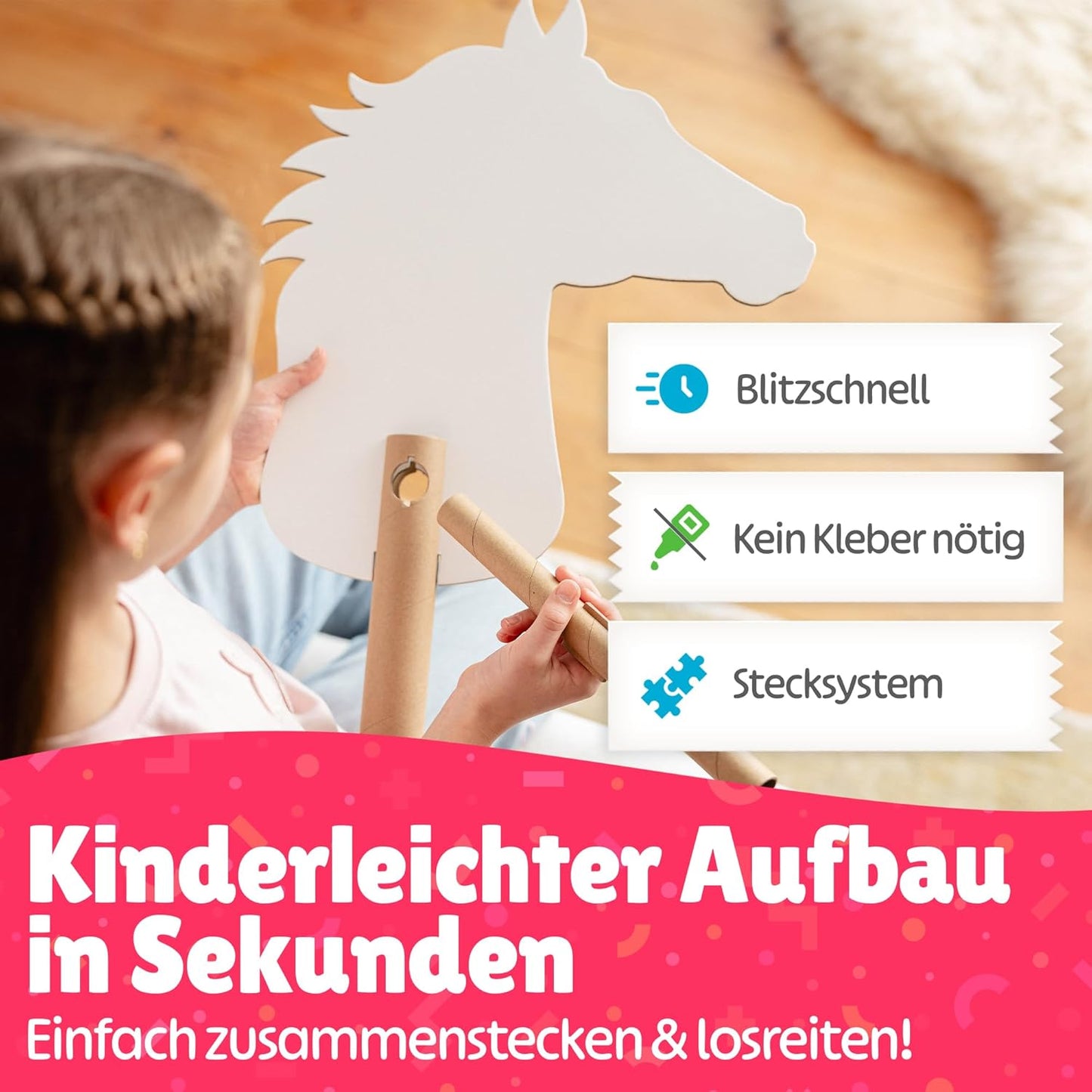 10 Stück Steckenpferde Bastelset