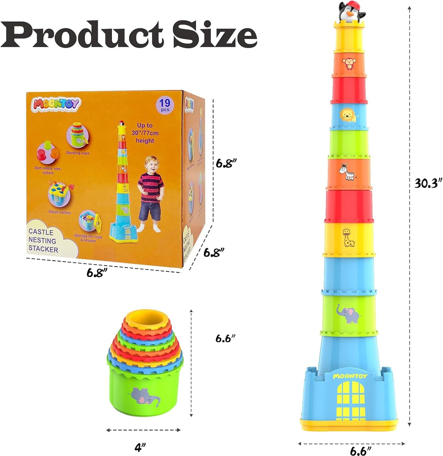 Stapelwürfel-Set für Kinder (19-teilig)