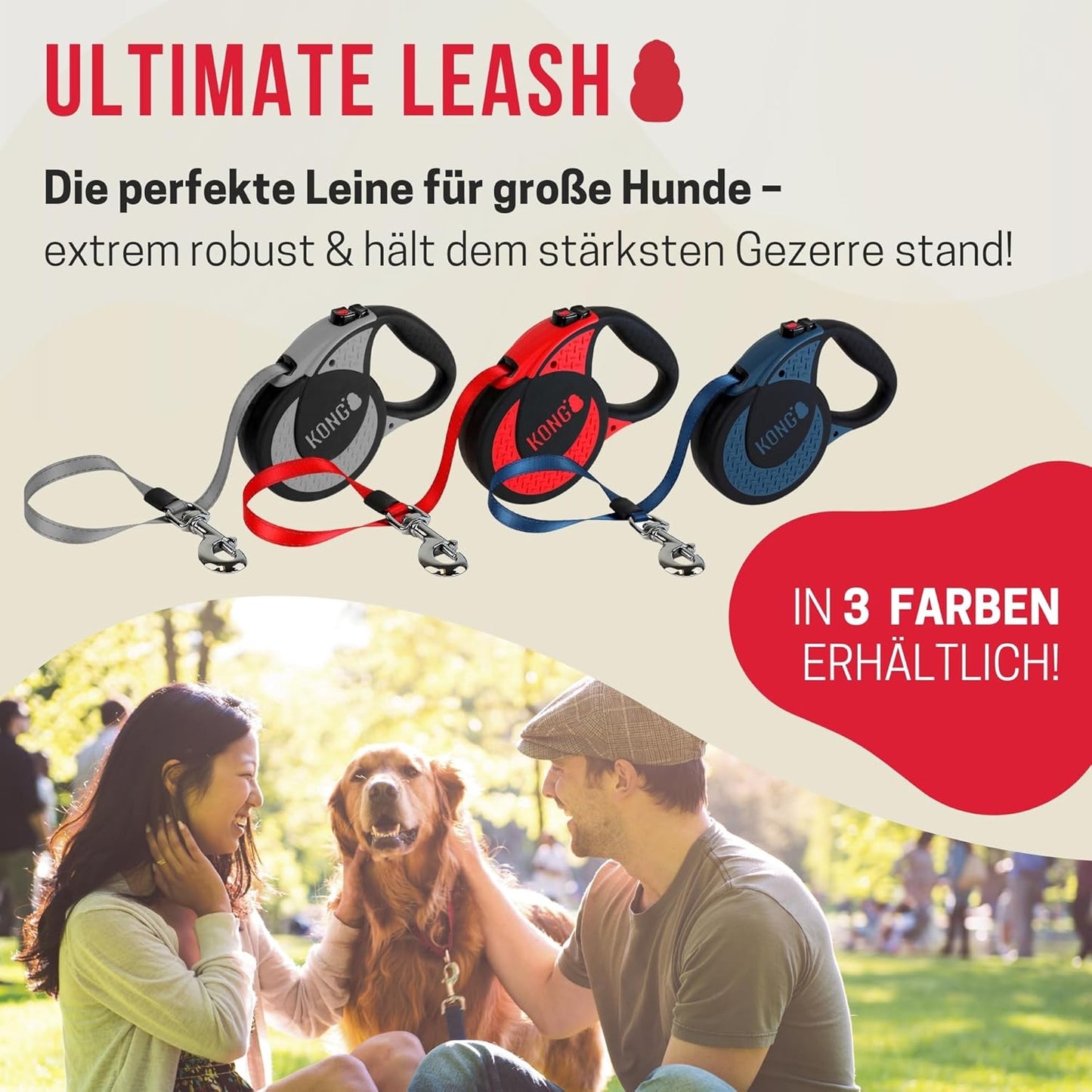 5m Rollleine für grosse Hunde, Ultimate XL (bis 70 kg) Grey