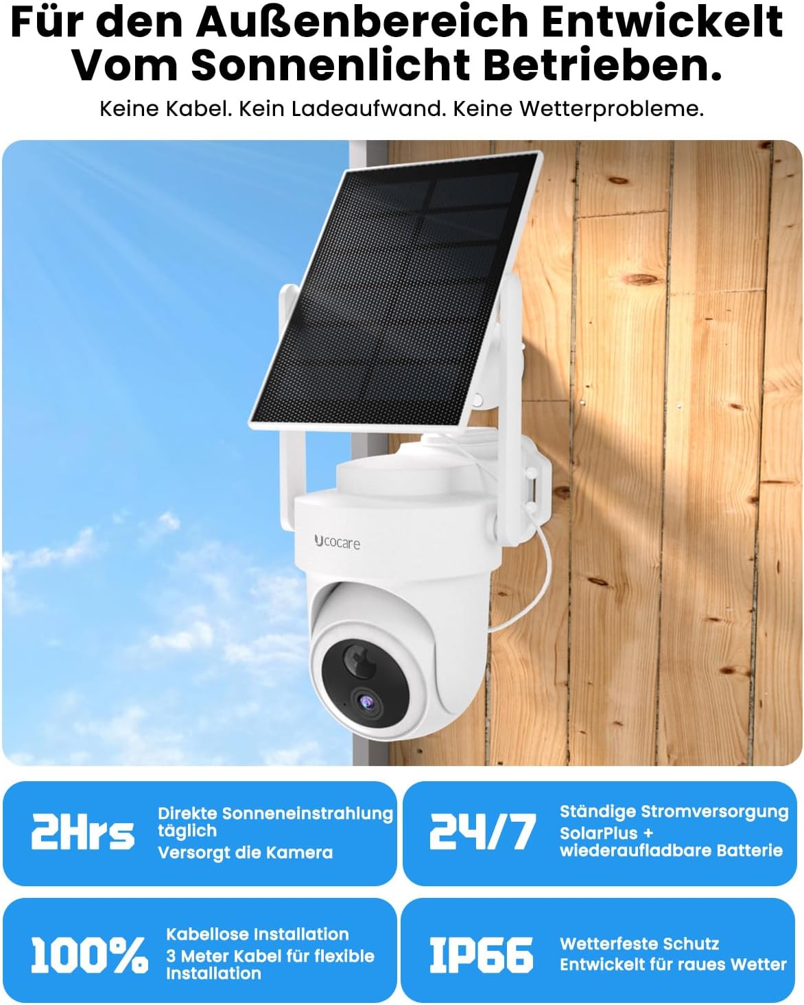 2er-Set Überwachungskamera mit Solar, 2-kamera-set