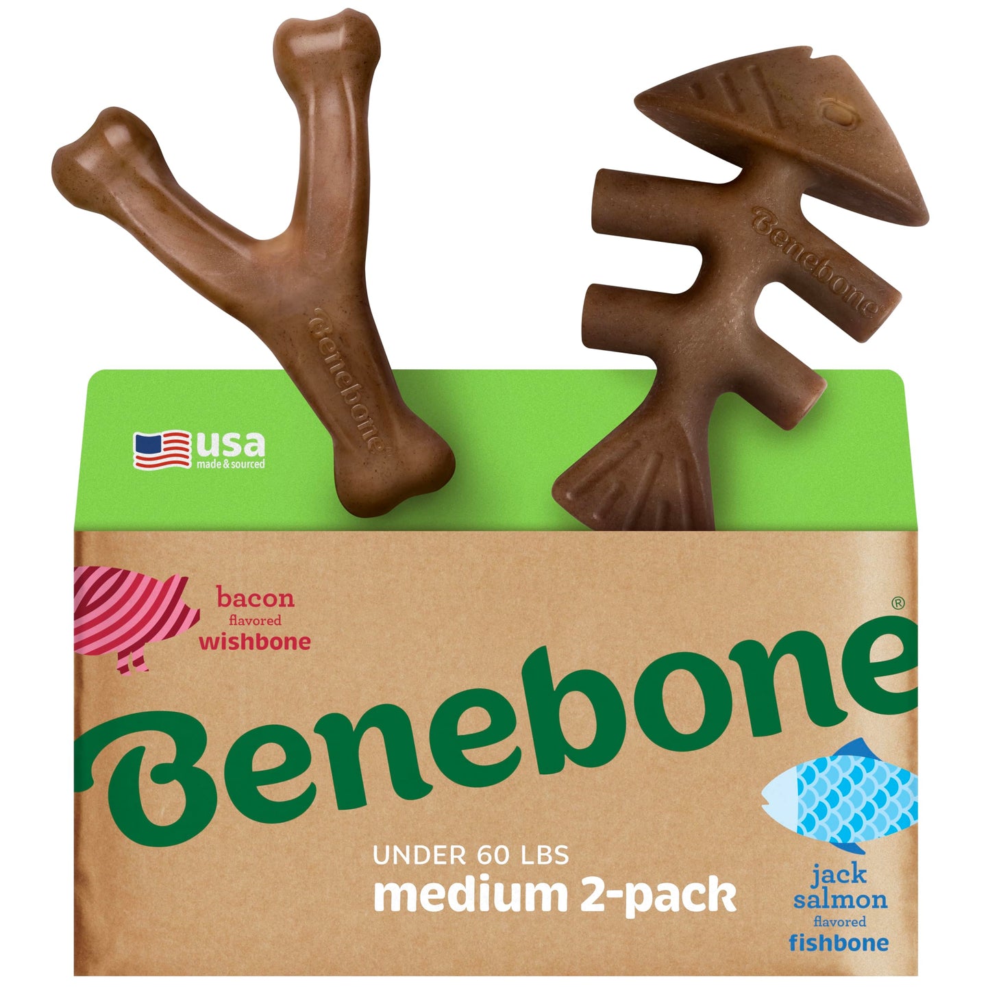 Hundekauspielzeug 2er-Set, Fishbone/Wishbone, Fishbone/Wishbone Medium