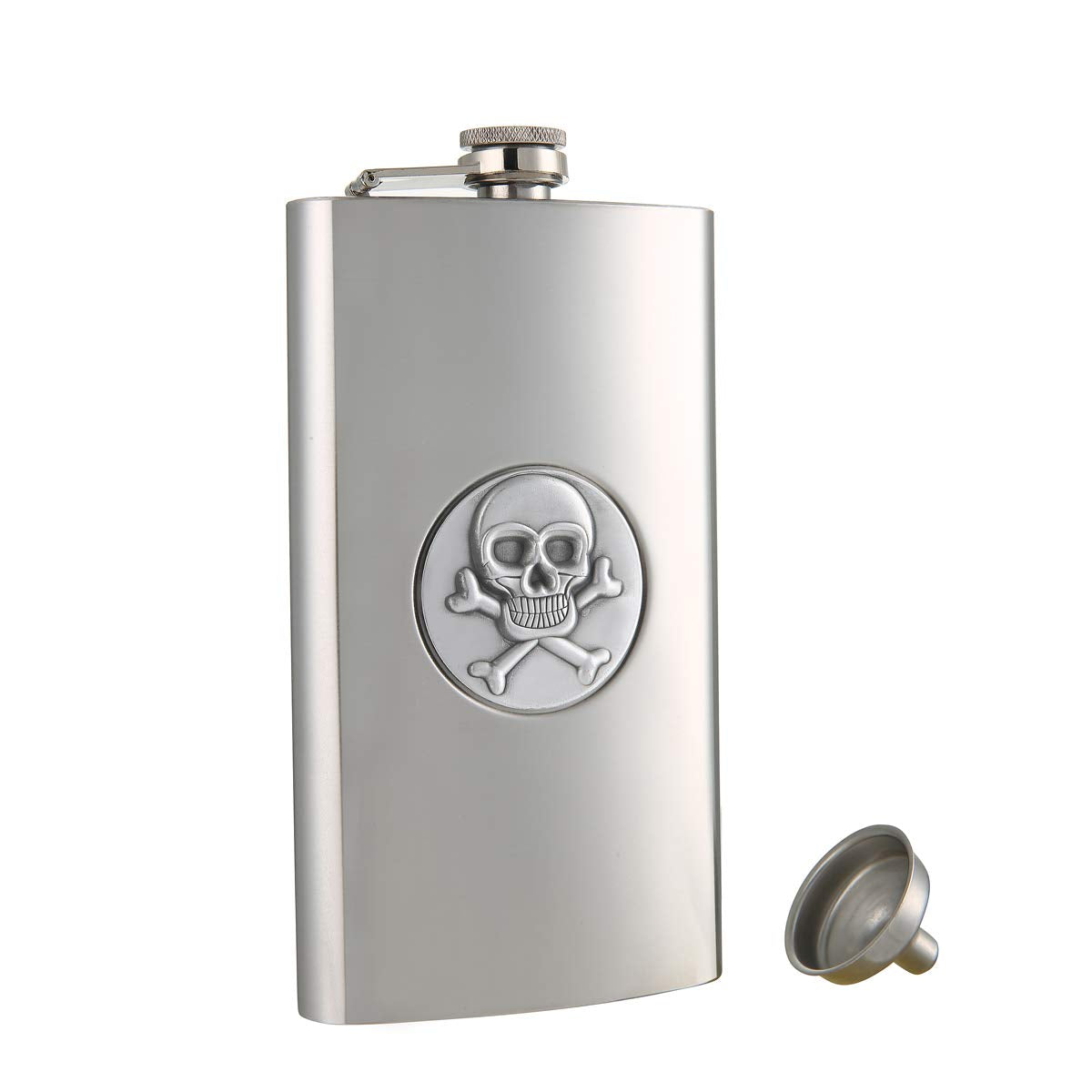 Flachmann mit Totenkopf-Muster, 12 oz E. Totenkopf-muster