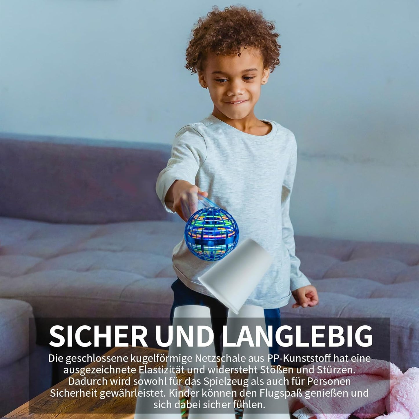 Fliegender Zauberball mit LED-Licht, Rosa