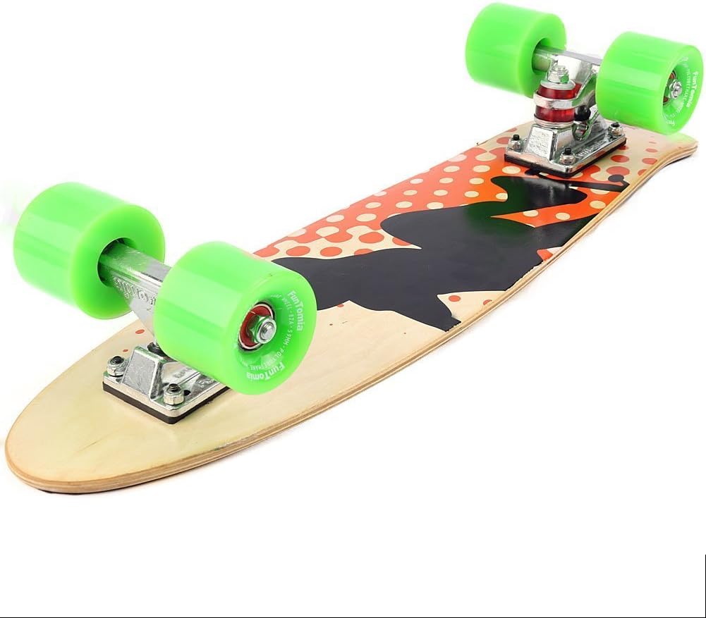 Mini-Board Cruiser, Orange Skater / mit grünen Rollen