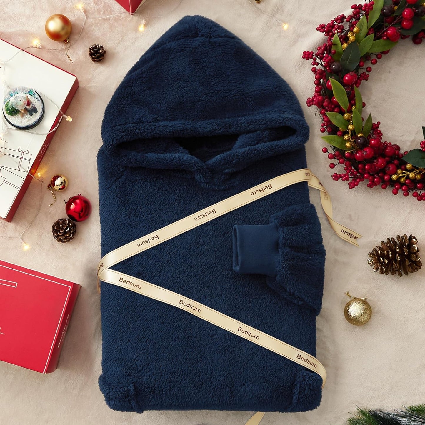 Hoodie Decke, L 13-blau Kurz