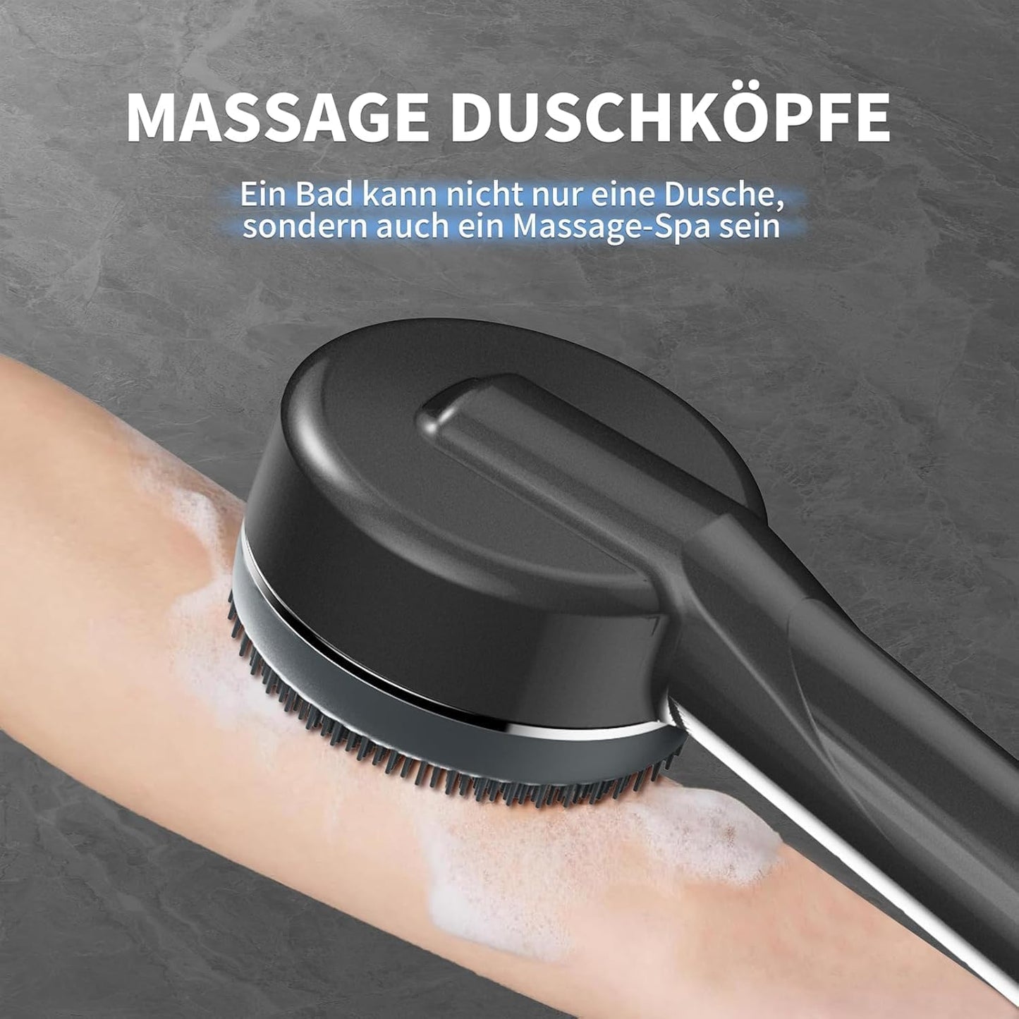Hochdruck Duschkopf mit Filter und Stoppfunktion, 25L x 7.5B cm Dunkelgrau Pro
