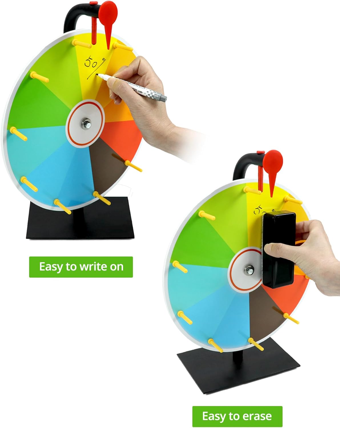 Glücksrad mit abwischbaren Slots, 30cm