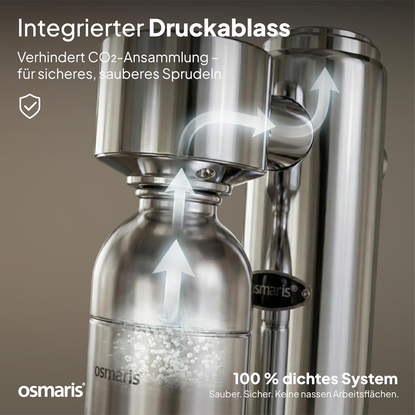 Wassersprudler mit 2 Flaschen, Edelstahl - Silber