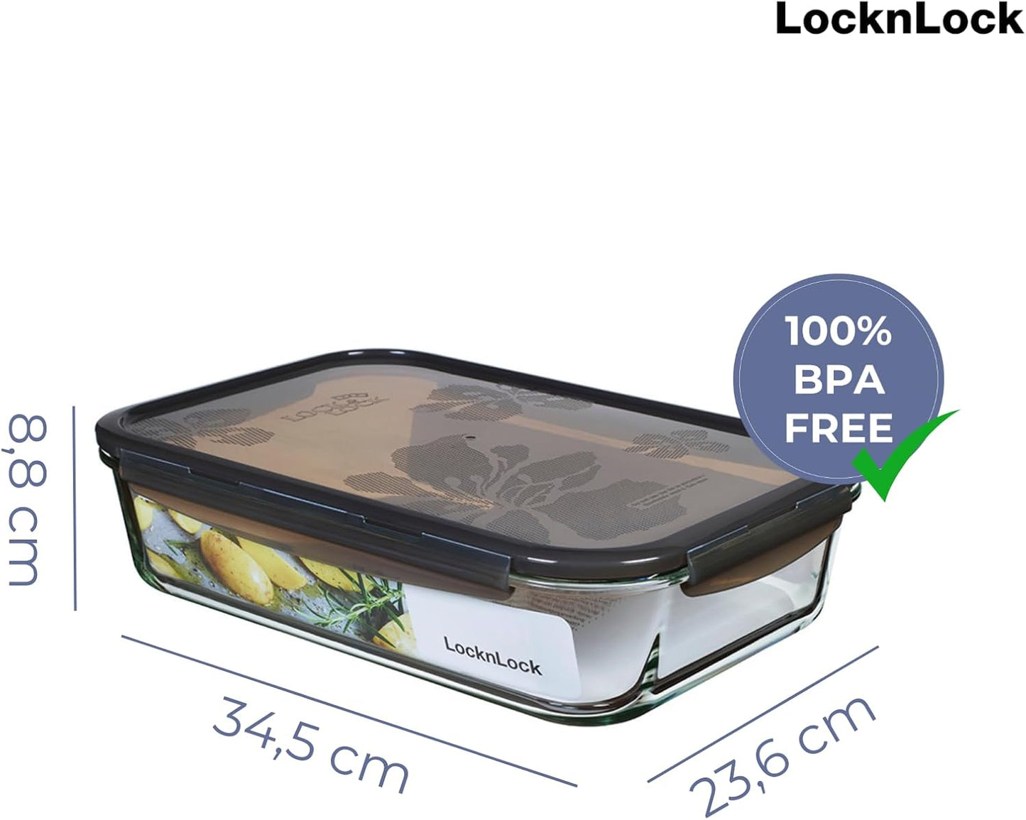 Ofenfeste Frischhaltedose, 3,6 L Rechteckig