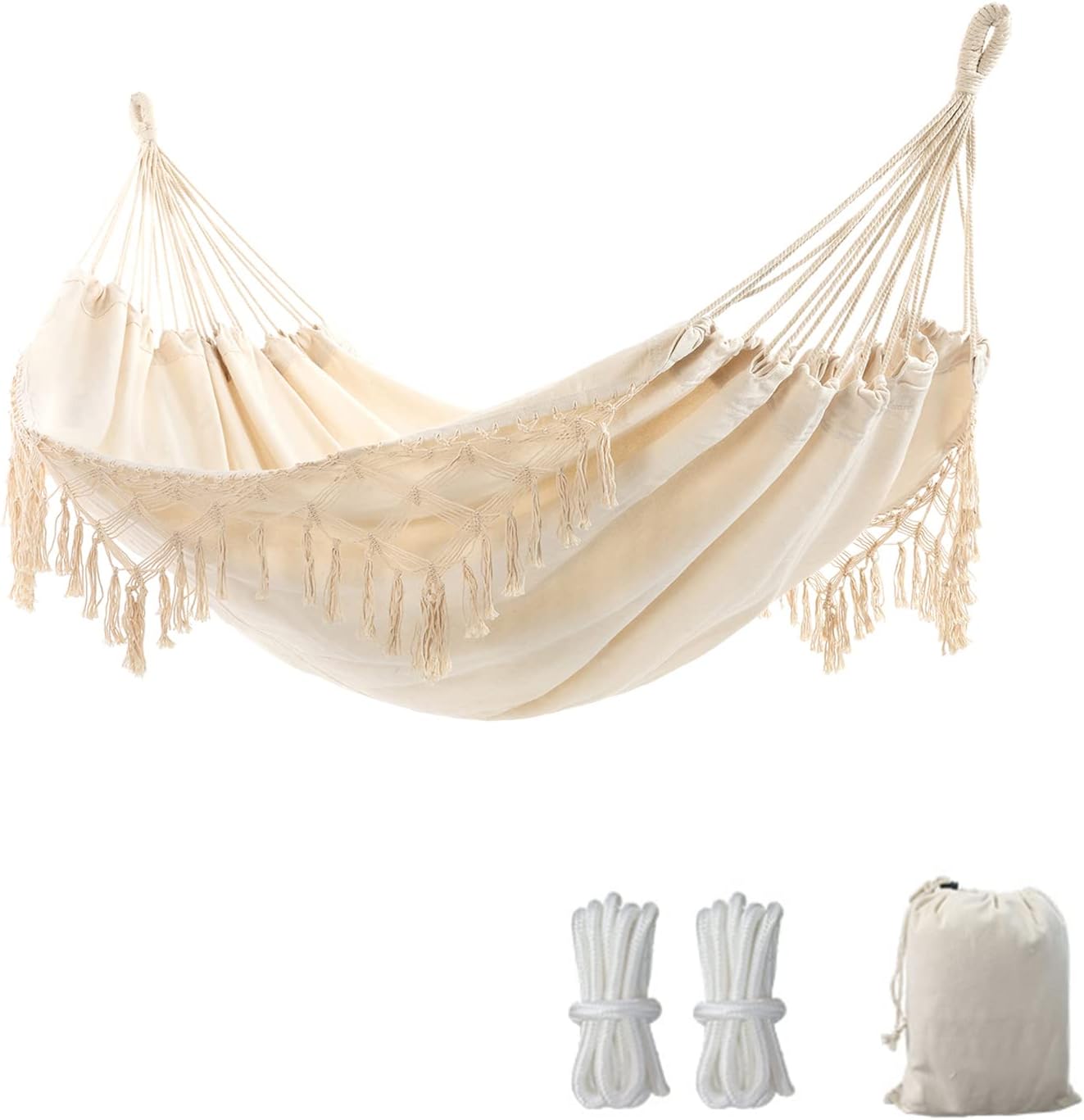 Boho Hängematte für 2 Personen, Beige