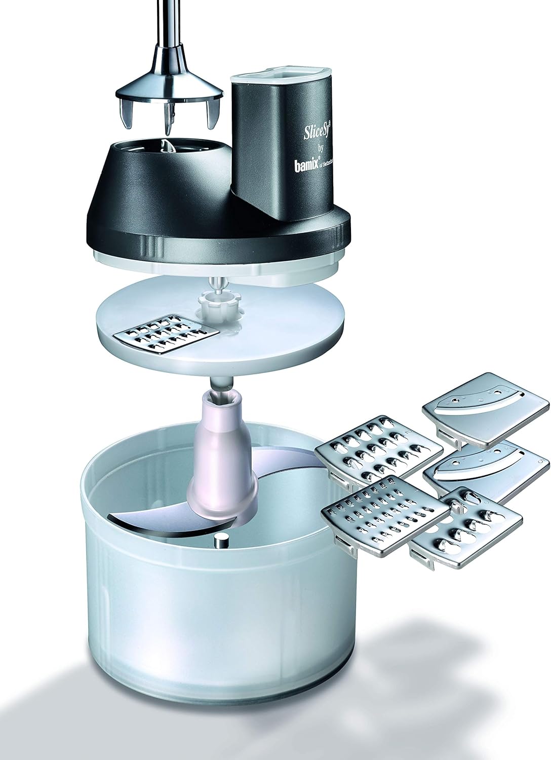 SliceSy Küchenmaschinen-Aufsatz für Stabmixer, Schwarz