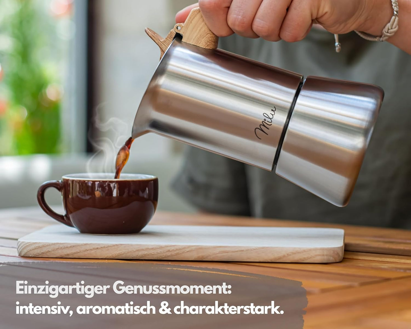 Espressokocher Set, Schwarz 4 Tassen (200ml)