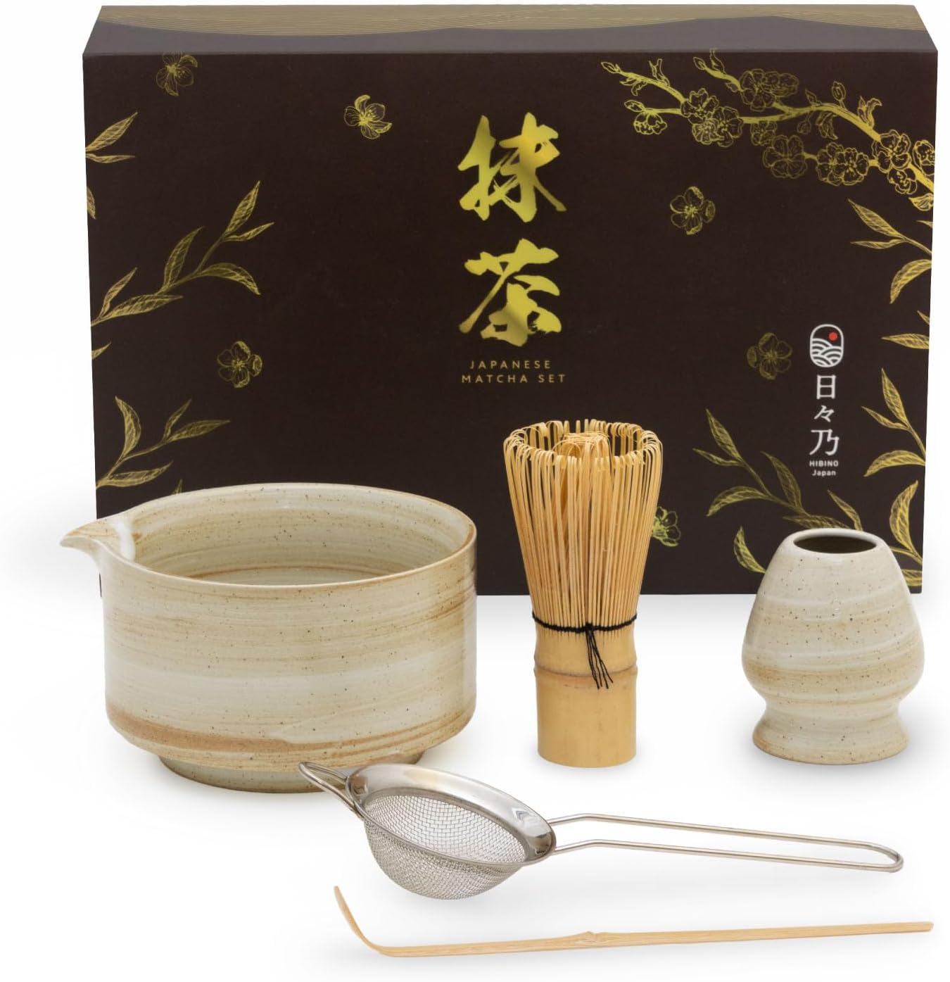 Matcha Tee-Set, Rustikales Beige