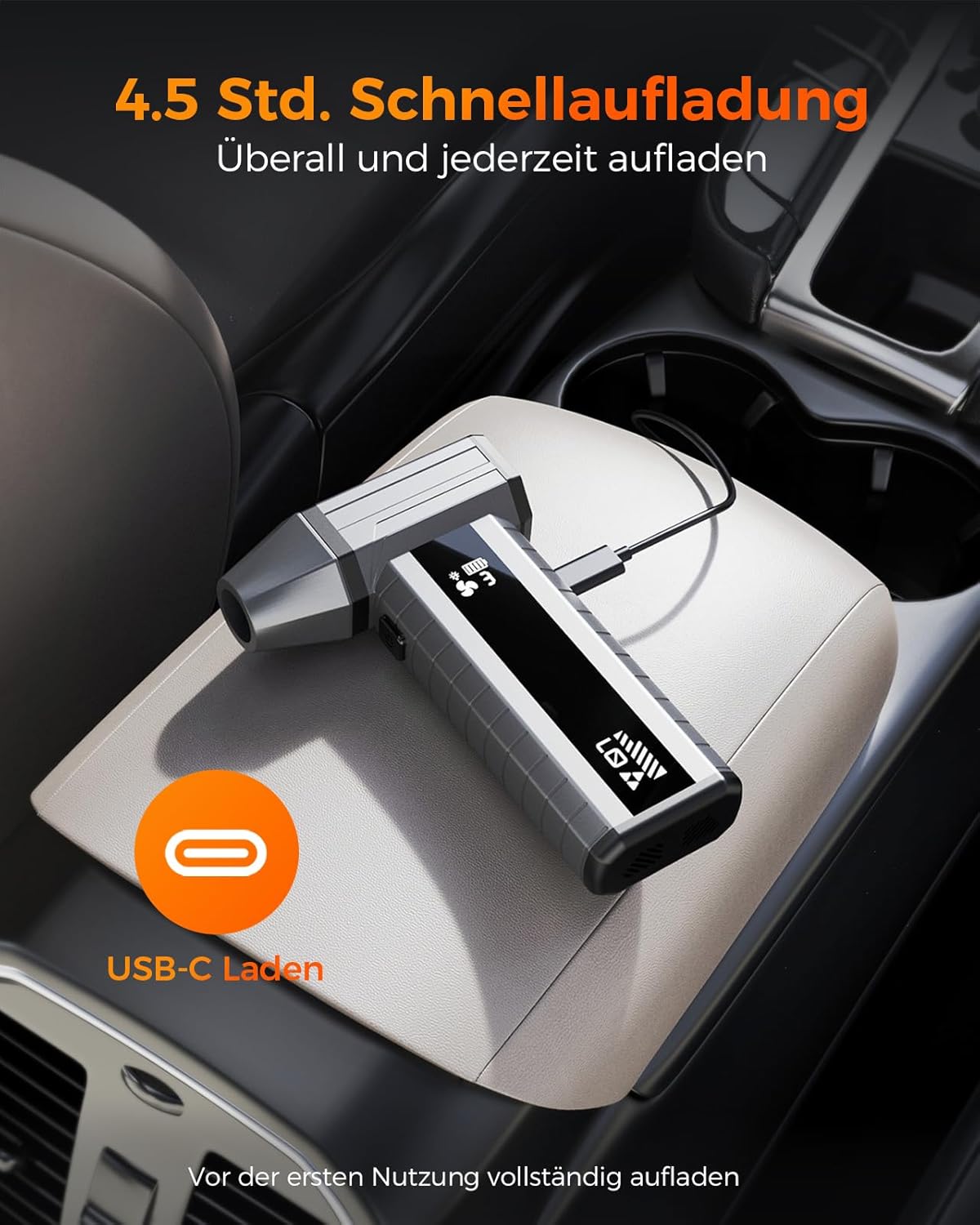 Elektrischer Air Duster mit Turbo-Gebläse, grau