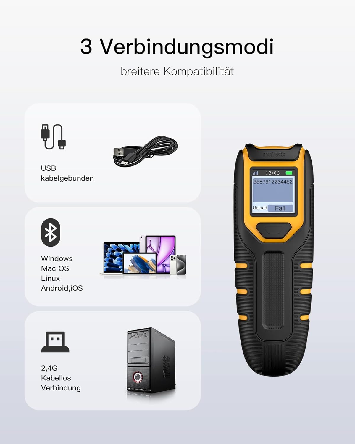 1D-Barcodescanner 49 black (N6036), 1D