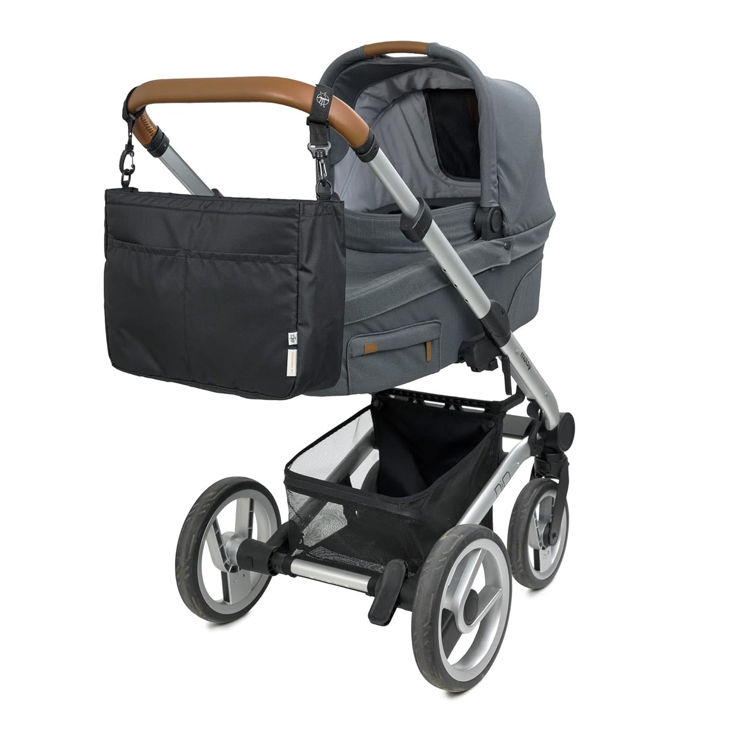 Kinderwagen-Organizer mit Schultergurt und Befestigung, Schwarz