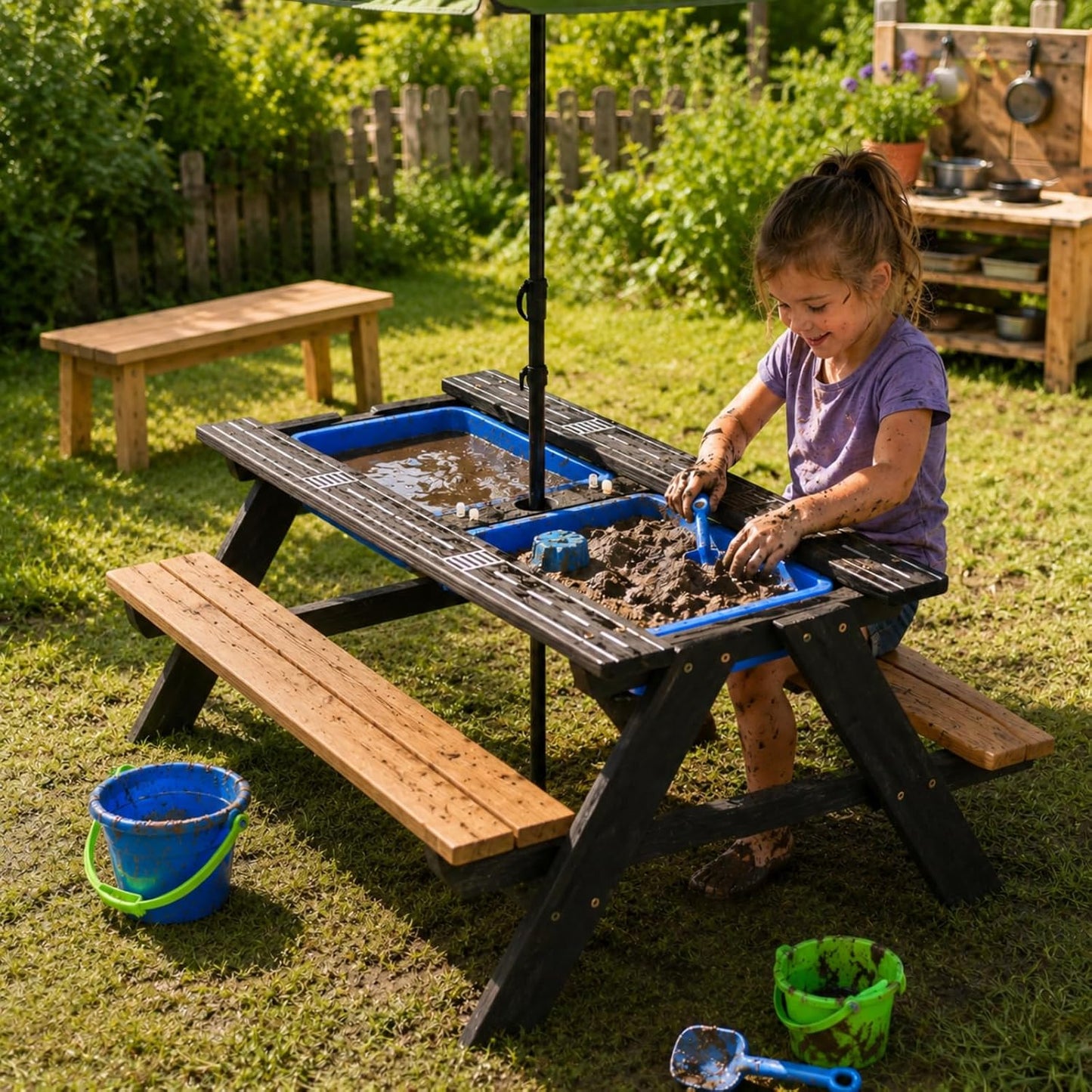Kindersitzgarnitur mit Spiel- und Matschtisch